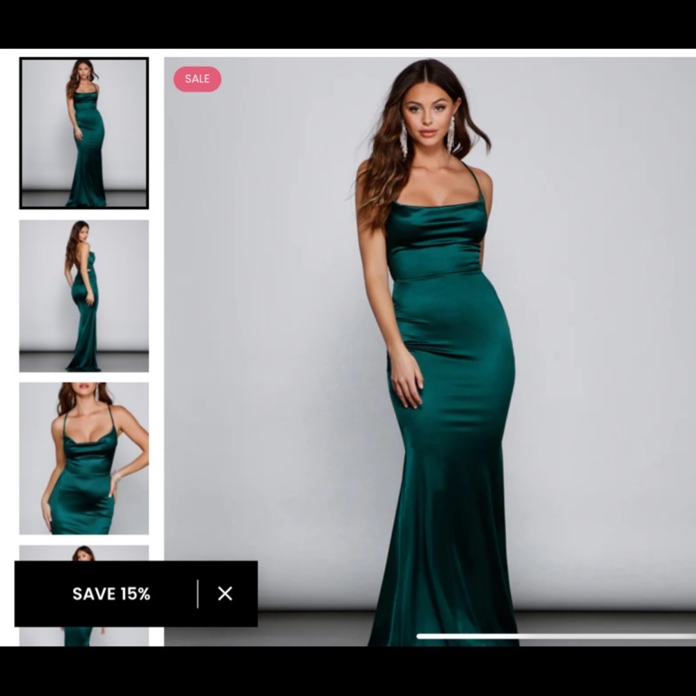 Windsor Selena Runched Satin Mermaid Dress
